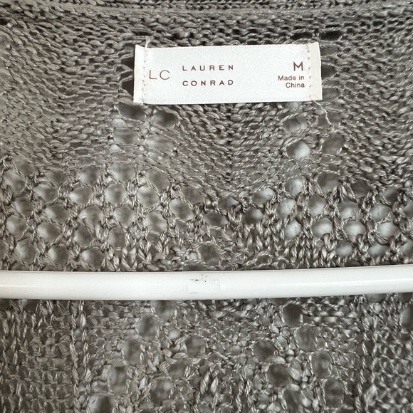 BUNDLE Nine West Burgundy and Mustard long cardigan, Lauren Conrad Gray cardigan - Picture 3 of 4